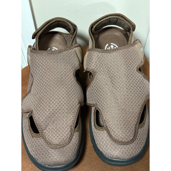 FITVILLE DIABETIC-EDEMA SANDALS MENS SIZE 14W BROWN WIDE WIDTH ARCH HEEL SUPPORT - Picture 3 of 10